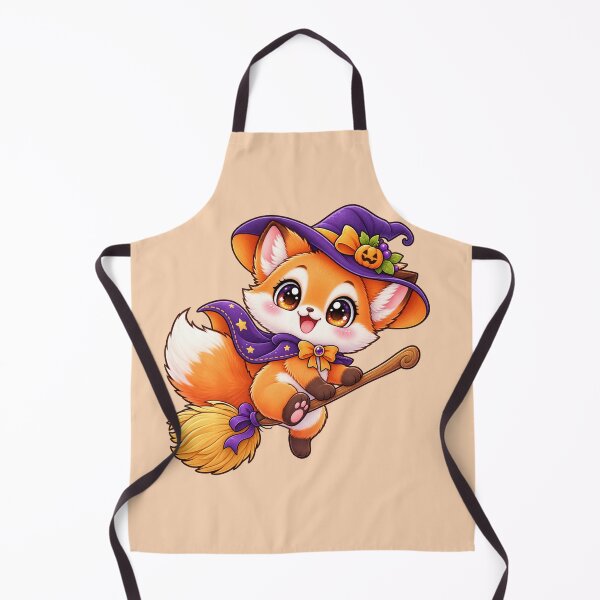 Item preview, Kawaii Chibi Fox on Broomstick Sticker Art – Cute Halloween Illustration designed and sold by MagicMakerPh.