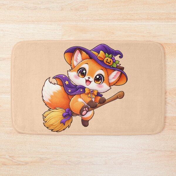 Item preview, Kawaii Chibi Fox on Broomstick Sticker Art – Cute Halloween Illustration designed and sold by MagicMakerPh.