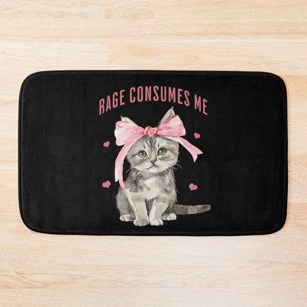 Item preview, Rage Consumes Me Cute Angry Kitten with Pink Bow designed and sold by NoeValdric.
