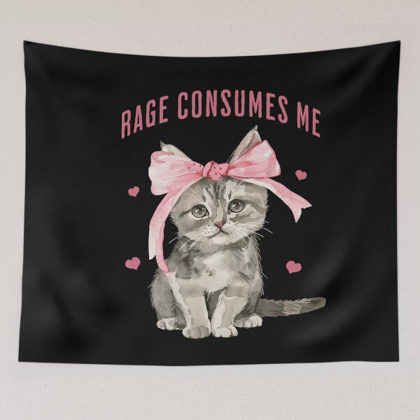 Item preview, Rage Consumes Me Cute Angry Kitten with Pink Bow designed and sold by NoeValdric.