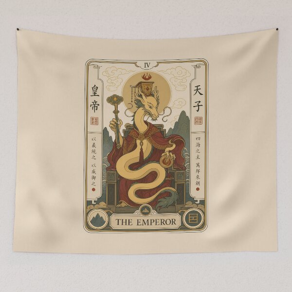 Item preview, The Emperor Tarot Card - Vintage Ly Dynasty Asian Dragon designed and sold by Rising Drake.