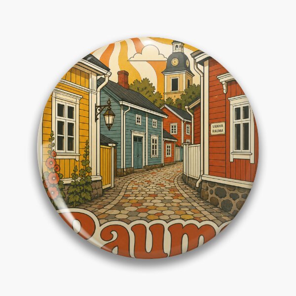 Item preview, Rauma Finland Travel Souvenir - Retro Illustration designed and sold by VisualArtsOasis.