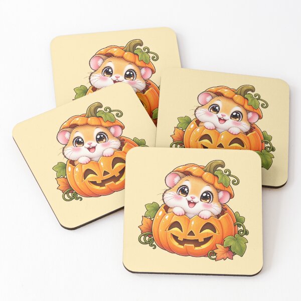 Item preview, Kawaii Hamster in Pumpkin Sticker Art – Cute Chibi Halloween Illustration designed and sold by MagicMakerPh.