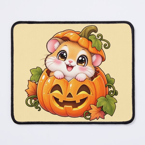 Item preview, Kawaii Hamster in Pumpkin Sticker Art – Cute Chibi Halloween Illustration designed and sold by MagicMakerPh.