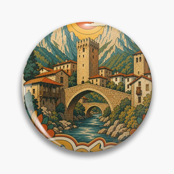 Item preview, Potes Spain Travel Souvenir - Retro Illustration designed and sold by VisualArtsOasis.