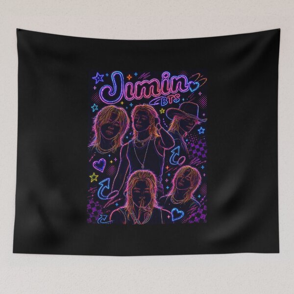 Item preview, Jimin BTS Neon Aesthetic | K-Pop Y2K Retro Fan Art designed and sold by looplandger.