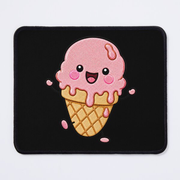 Item preview, Messy Ice Cream Kawaii Embroidery Patch Illustration designed and sold by ColorSplash123.