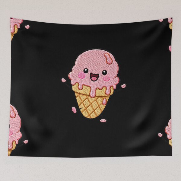 Item preview, Messy Ice Cream Kawaii Embroidery Patch Illustration designed and sold by ColorSplash123.