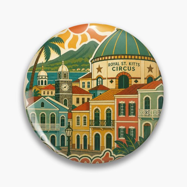 Item preview, Basseterre Saint Kitts and Nevis Travel Souvenir - Retro Illustration designed and sold by VisualArtsOasis.
