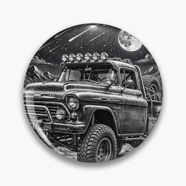 Item preview, 1957 Chevy 4WD Pickup Custom - Night Canyon Off-Road Truck Art designed and sold by WeirdWheeledArt.