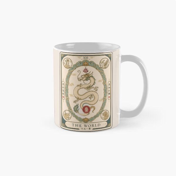 Item preview, Vintage Asian Dragon Tarot Card - The World designed and sold by Rising Drake.