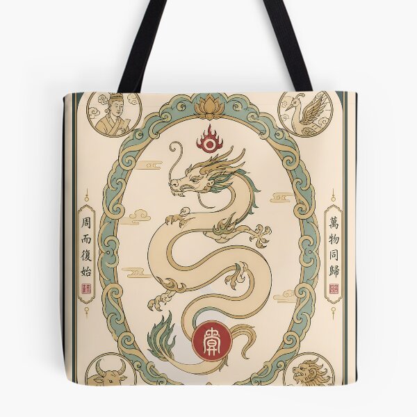 Item preview, Vintage Asian Dragon Tarot Card - The World designed and sold by Rising Drake.