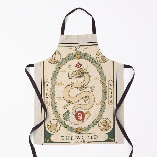 Item preview, Vintage Asian Dragon Tarot Card - The World designed and sold by Rising Drake.