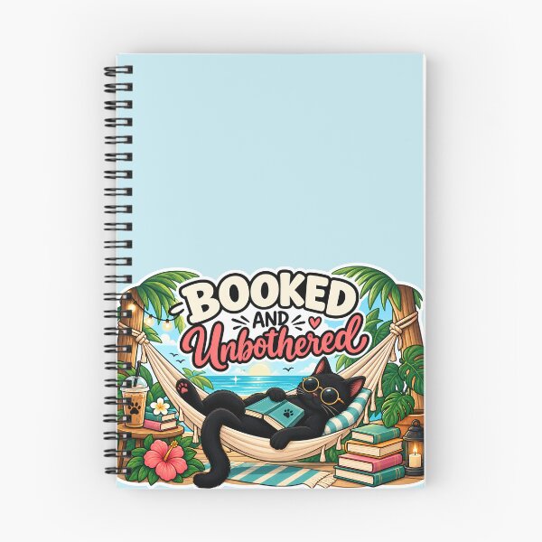 Item preview, Booked And Unbothered Black Cat Book Lover Summer Reading Design designed and sold by CreativeLook25.