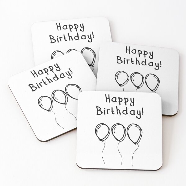 Item preview, Happy Birthday Balloons - Minimalist Hand‑Drawn Birthday Card designed and sold by Dyche Studio.
