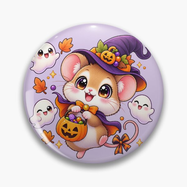 Item preview, Kawaii Field Mouse & Ghosts Sticker Art – Cute Chibi Halloween Illustration designed and sold by MagicMakerPh.