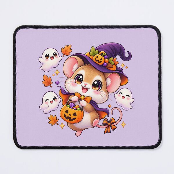 Item preview, Kawaii Field Mouse & Ghosts Sticker Art – Cute Chibi Halloween Illustration designed and sold by MagicMakerPh.