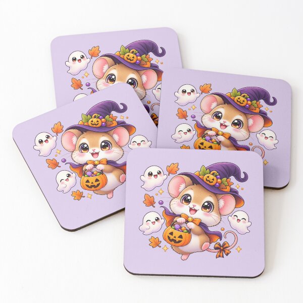 Item preview, Kawaii Field Mouse & Ghosts Sticker Art – Cute Chibi Halloween Illustration designed and sold by MagicMakerPh.