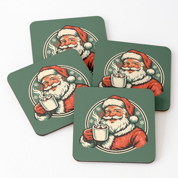 Item preview, Vintage Santa Hot Cocoa – Retro 1960s Cozy Christmas Badge Screen Print Holiday Gift  designed and sold by Artycom.