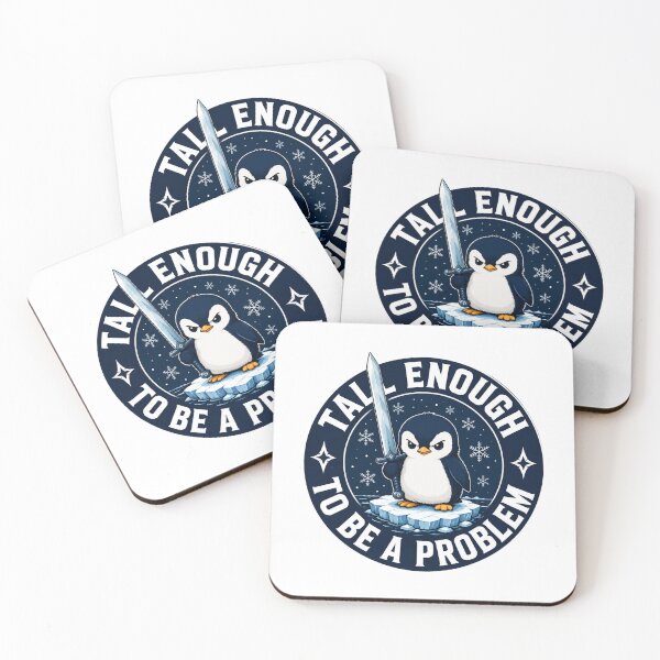 Artikelvorschau, Tall Enough to Be a Problem, Funny Penguin Humor entworfen und verkauft von perkmingStudio.
