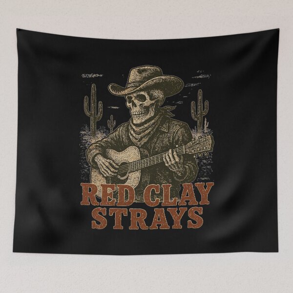 Item preview, Red Clay Strays Skeleton Cowboy Guitar Desert -79 designed and sold by CuteBots.