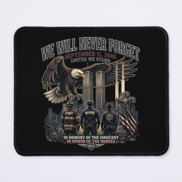 Item preview, 9/11 Never Forget Shirt, September 11 Memorial T-Shirt, FDNY NYPD First Responder Shirt, American Flag Patriotic Tee, 9/11 Tribute designed and sold by FHdesigns.