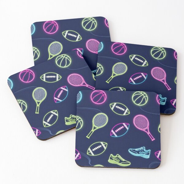 Item preview, Neon sports equipment pattern designed and sold by Agnisherl.