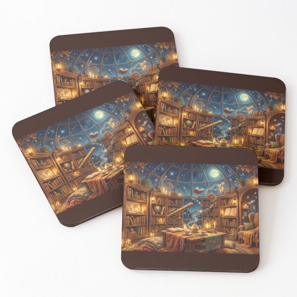 Item preview, Moonlit Observatory Library | Celestial Fantasy Reading Room Art designed and sold by SebastianSpace.