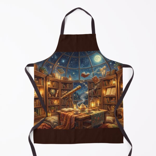Item preview, Moonlit Observatory Library | Celestial Fantasy Reading Room Art designed and sold by SebastianSpace.