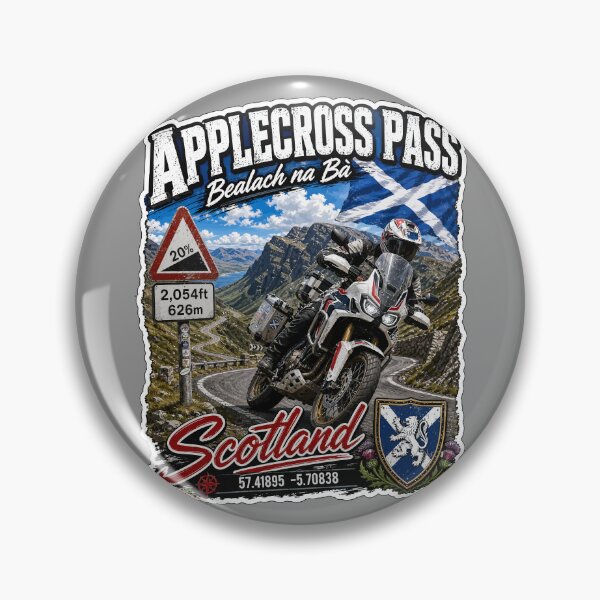 Item preview, Bealach na Ba Applecross Pass Pass of the Cattle Scotland Motorcycle Sticker & TShirt 03 designed and sold by OuterShellUK.