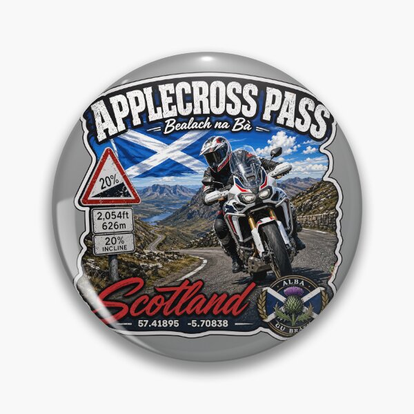 Item preview, Bealach na Ba Applecross Pass Pass of the Cattle Scotland Motorcycle Sticker & TShirt 04 designed and sold by OuterShellUK.