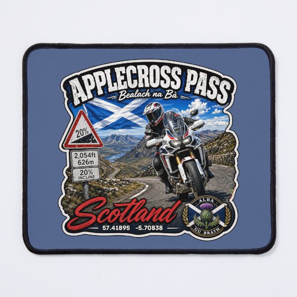 Item preview, Bealach na Ba Applecross Pass Pass of the Cattle Scotland Motorcycle Sticker & TShirt 04 designed and sold by OuterShellUK.