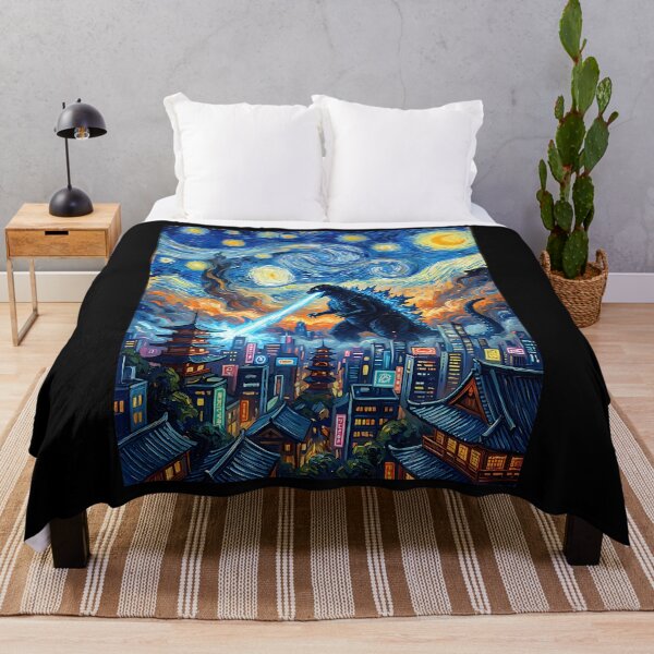 Item preview, Van Gogh Starry Night Kaiju Anime Nerdy Funny designed and sold by ripgoatclothing.