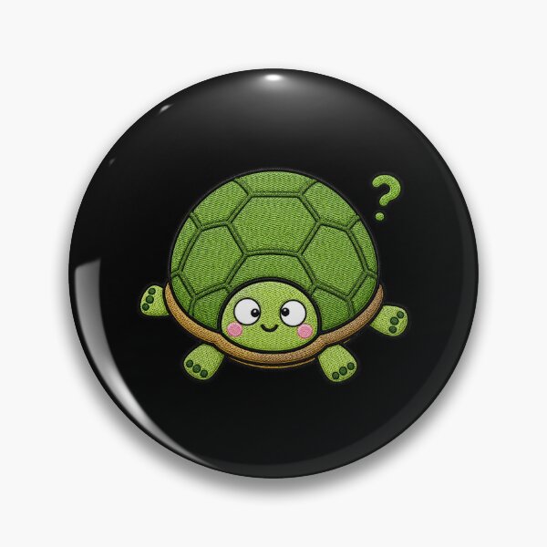 Item preview, Confused Turtle Kawaii Embroidery Patch Illustration designed and sold by ColorSplash123.