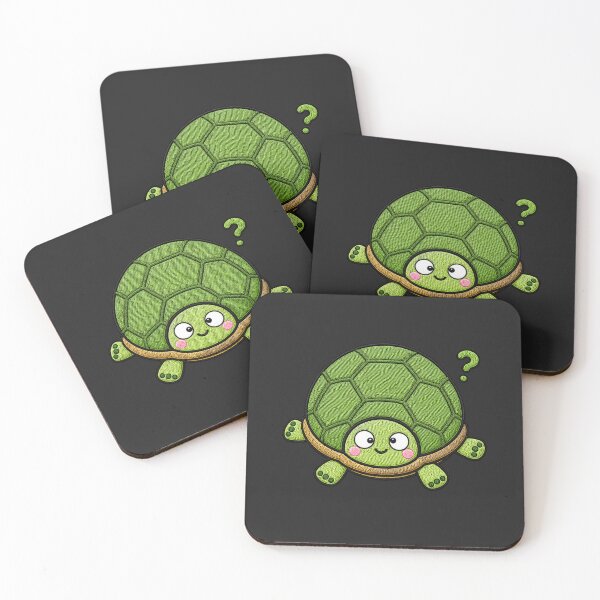 Item preview, Confused Turtle Kawaii Embroidery Patch Illustration designed and sold by ColorSplash123.