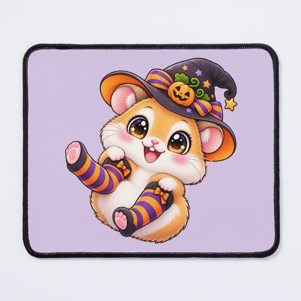 Item preview, Kawaii Hamster Witch Socks Sticker Art – Cute Chibi Halloween Illustration designed and sold by MagicMakerPh.