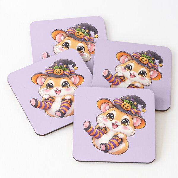 Item preview, Kawaii Hamster Witch Socks Sticker Art – Cute Chibi Halloween Illustration designed and sold by MagicMakerPh.