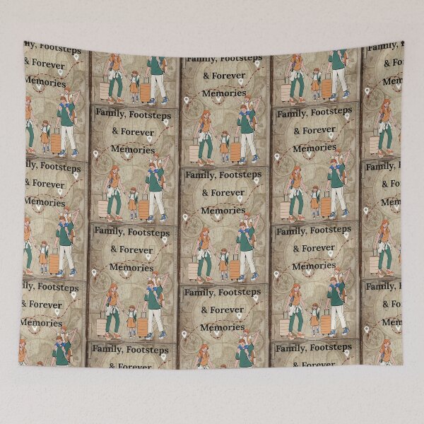 Item preview, Family Footsteps Forever Memories Vintage Map Travel Art designed and sold by Artemis & Woven Collective.