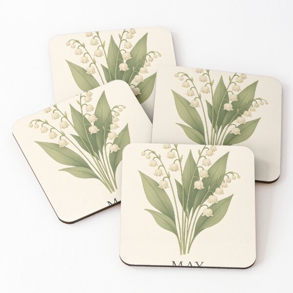 Item preview, May Lily of the Valley Birth Flower, Vintage Botanical Floral Wall Art designed and sold by NarjaShop.
