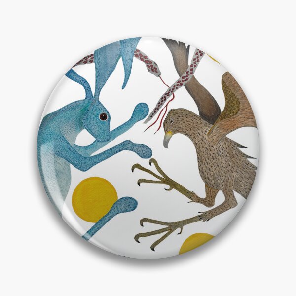 Item preview, Watercolor painting of rabbit & hawk with snake designed and sold by KakiDimock.