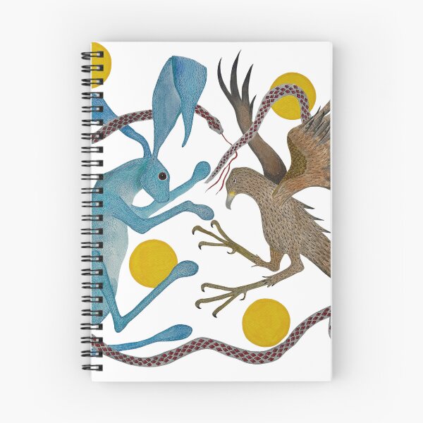 Item preview, Watercolor painting of rabbit & hawk with snake designed and sold by KakiDimock.