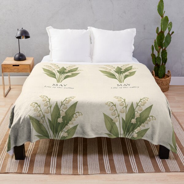 Item preview, May Lily of the Valley Birth Flower, Vintage Botanical Floral Wall Art designed and sold by NarjaShop.