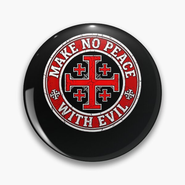 Item preview, Make No Peace With Evil Knight Templar Jerusalem Cross designed and sold by ripgoatclothing.