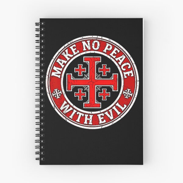 Item preview, Make No Peace With Evil Knight Templar Jerusalem Cross designed and sold by ripgoatclothing.