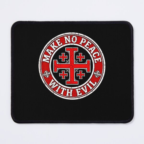 Item preview, Make No Peace With Evil Knight Templar Jerusalem Cross designed and sold by ripgoatclothing.