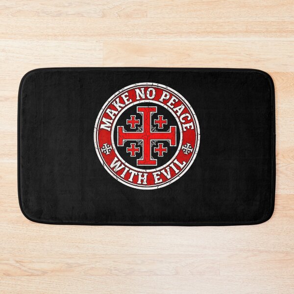 Item preview, Make No Peace With Evil Knight Templar Jerusalem Cross designed and sold by ripgoatclothing.