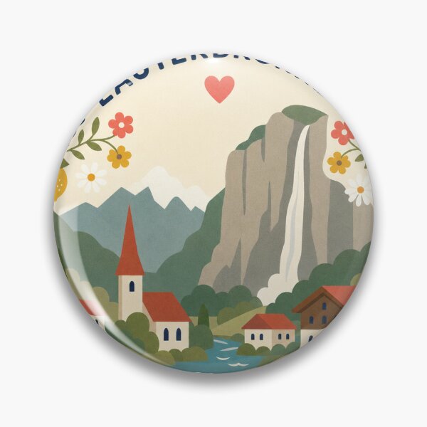 Item preview, Lauterbrunnen Switzerland Travel Souvenir Modern Folk Art designed and sold by VisualArtsOasis.