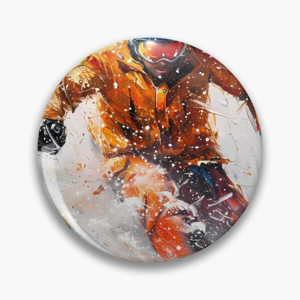 Item preview, Abstract Skier Impasto Painting – Frontal Action Winter Sports Art designed and sold by Artdavesalzburg.