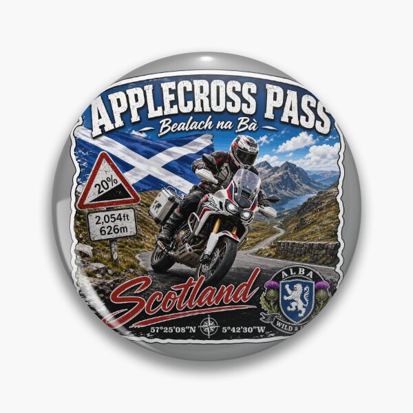 Item preview, Bealach na Ba Applecross Pass Pass of the Cattle Scotland Motorcycle Sticker & TShirt 06 designed and sold by OuterShellUK.