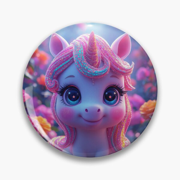 Item preview, Cute Magical Rainbow Unicorn In Rose Flower Garden 3D Caricature designed and sold by onestopstudio.